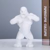 Statue gorille résine-Blanc