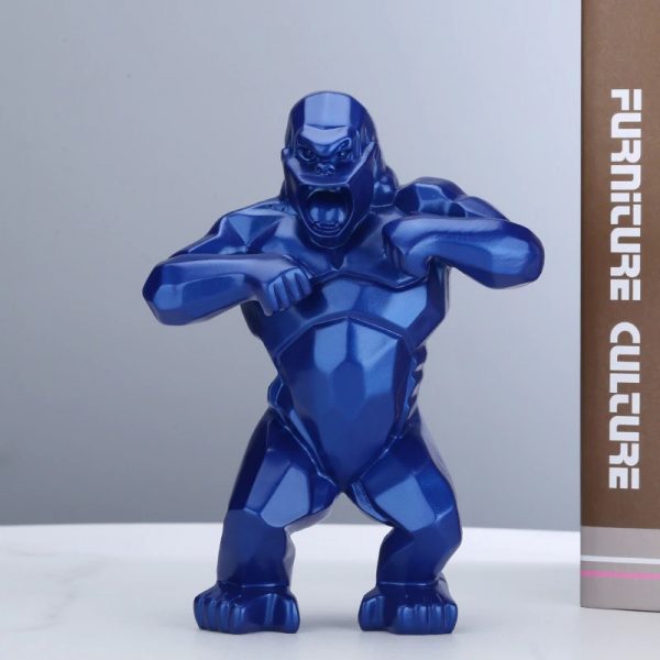 Statue gorille résine-Bleu