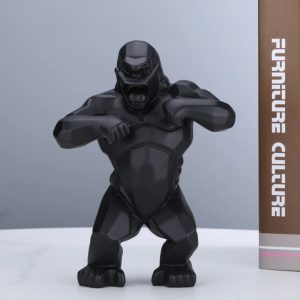 Statue gorille résine-Noir